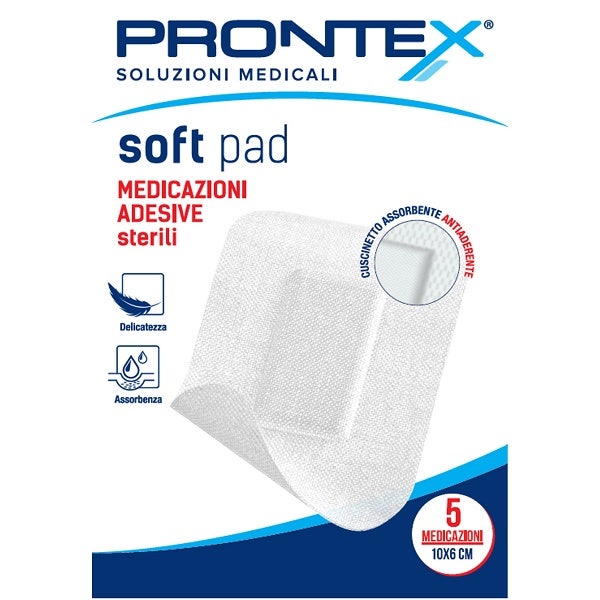 Medicazione Adesiva Sterile Prontex Soft Pad 10x6 cm 5 Pezzi-0