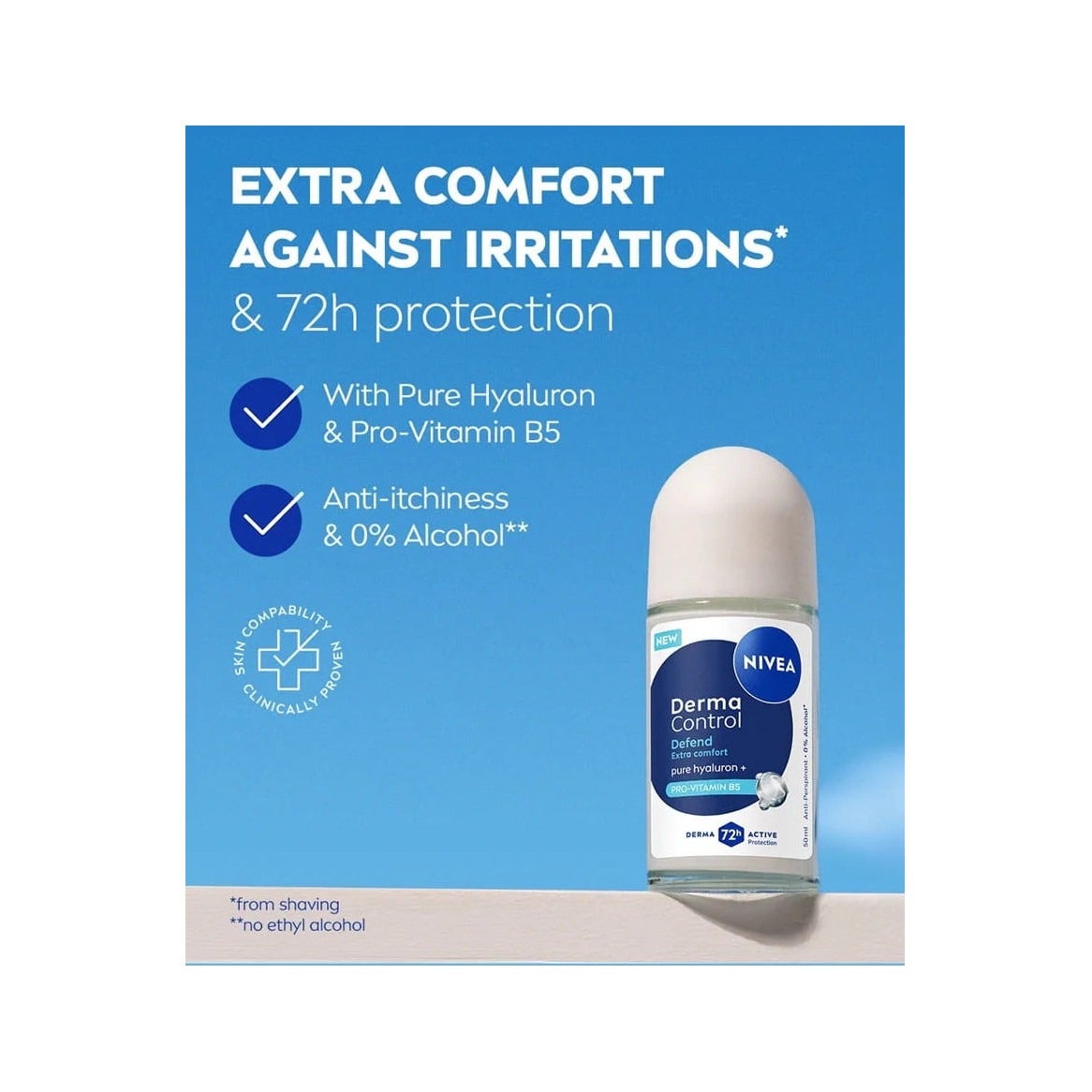 Nivea Derma Control Defend Extra Comfort Deodorante Antitraspirante Roll-On 72H 50ml-3