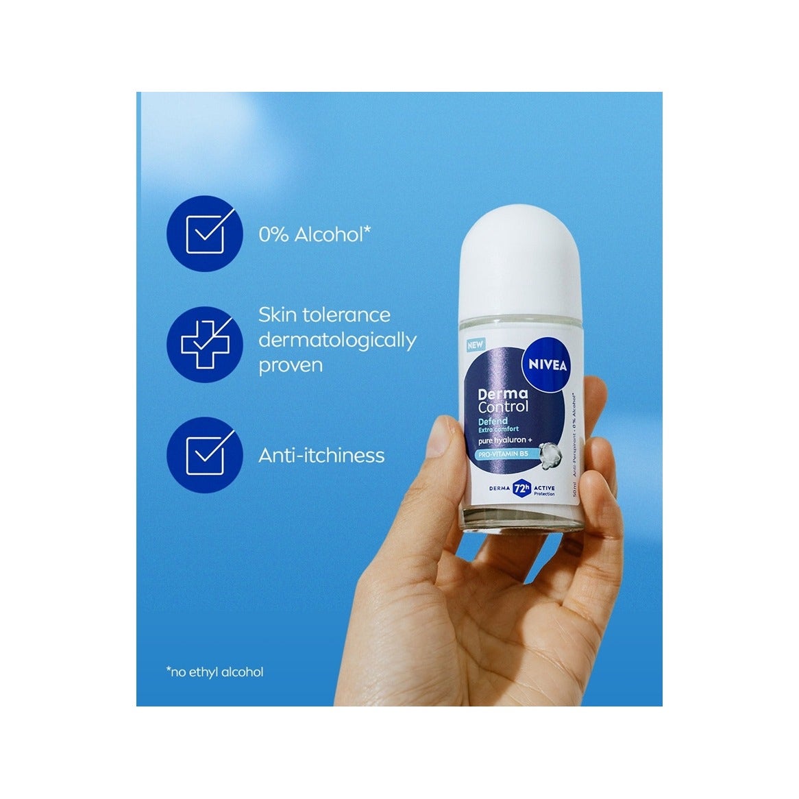 Nivea Derma Control Defend Extra Comfort Deodorante Antitraspirante Roll-On 72H 50ml-6