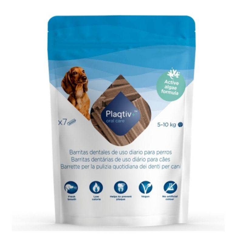 Plaqtiv+ Barrette per Pulizia Quotidiana dei Denti per Cani da 5 a 10 kg 7 Pezzi-1