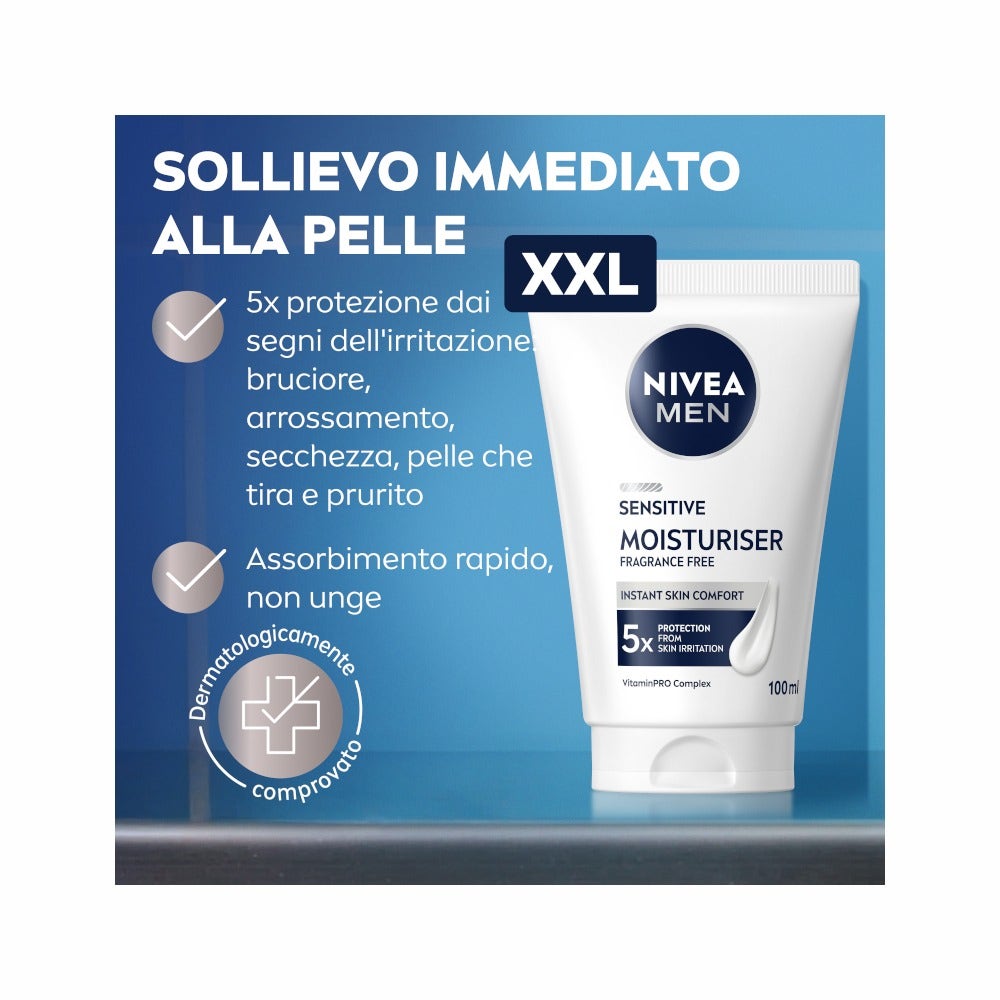 Nivea Men Sensitive Crema Idratante Uomo XXL 100ml-2