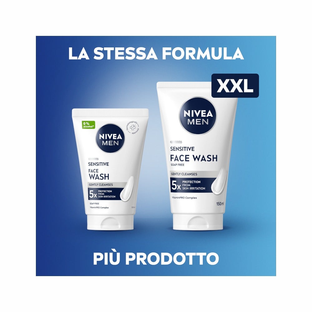 Nivea Men Sensitive Gel Detergente Viso Uomo XXL 150ml-3
