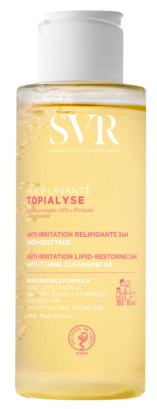 SVR Topialyse Huile Lavante Olio Detergente Anti-Prurito Viso Corpo e Capelli 100 ml