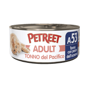 Petreet Adult Tonno Del Pacifico Con Pesce Dell'Oceano Per Gatti Lattina 70g-1