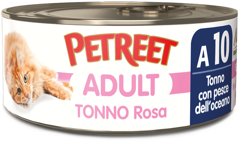 Petreet Tonno Rosa Con Pesce Dell'Oceano Cibo Umido Per Gatti Adulti Lattina 70g-1
