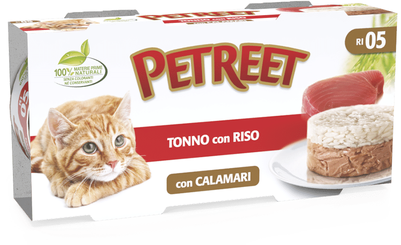 Petreet  Tonno Riso Con Calamari Cibo Umido Per Gatti Adulti 2 x170g-1