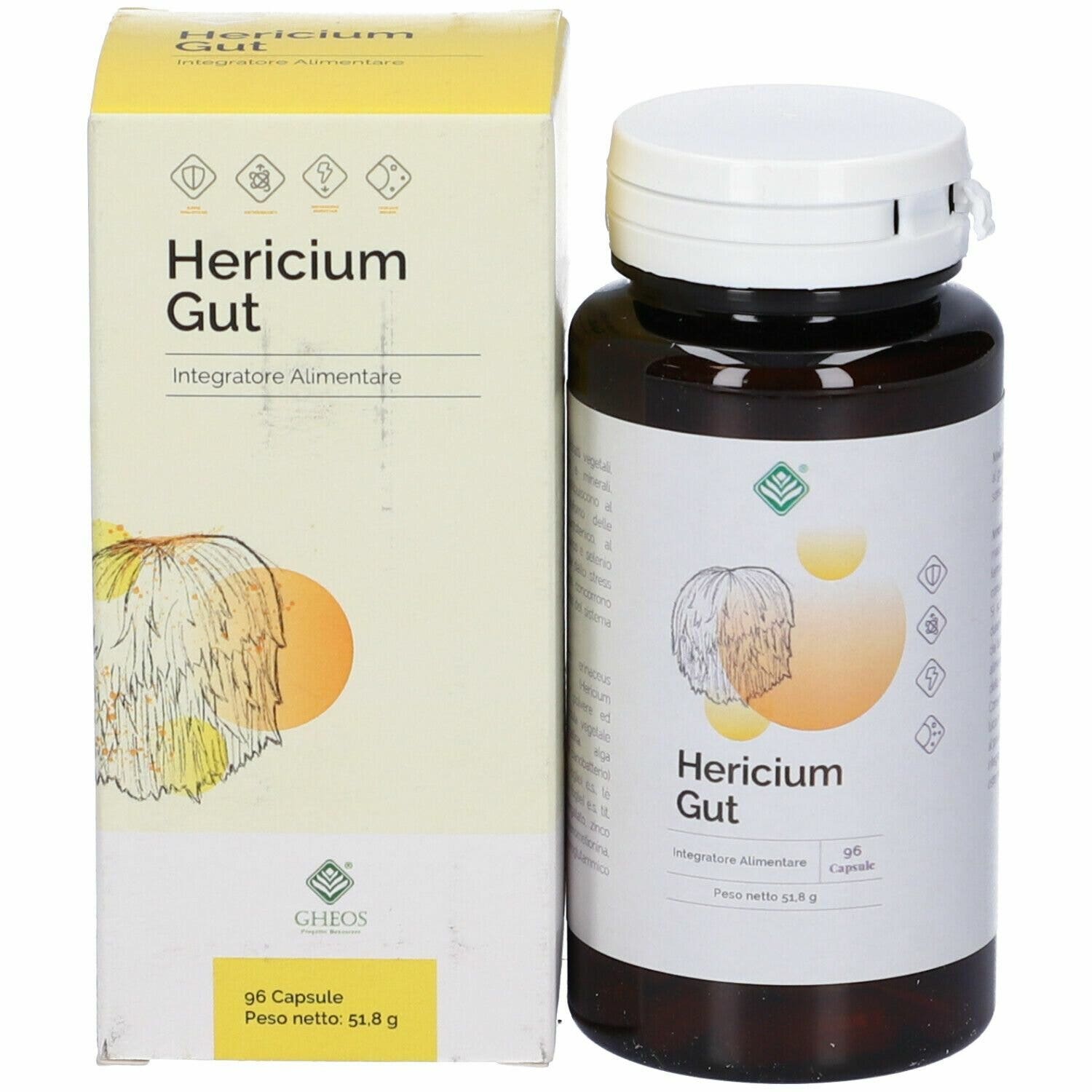 Gheos Hericium Gut integratore 96 Capsule-2