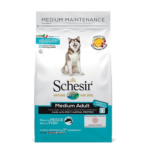 Schesir Ricco In Pesce Cibo Secco Cani Adulti Taglia Media Sacco 12 Kg-2