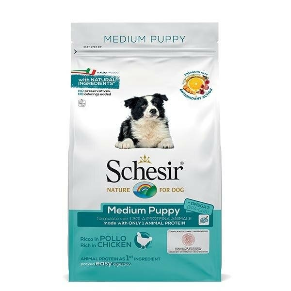 Schesir Ricco In Pollo Cibo Secco Cani Cuccioli Taglia Media Sacco 12 Kg-1