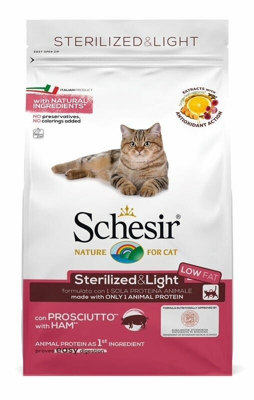 Schesir Sterilized&Light Croccantini Con Prosciutto Per Gatti Adulti Sacco 400g-2