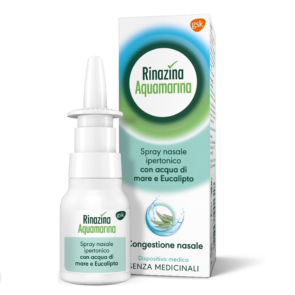 Rinazina Aquamarina Spray Nasale Ipertonico Decongestionante Raffreddore Acqua Mare Eucalipto 20 ml-5