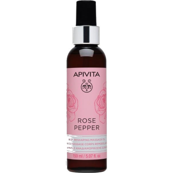 Apivita Olio Corpo Massaggio Rimodellante Pepe Rosa 150ml-1