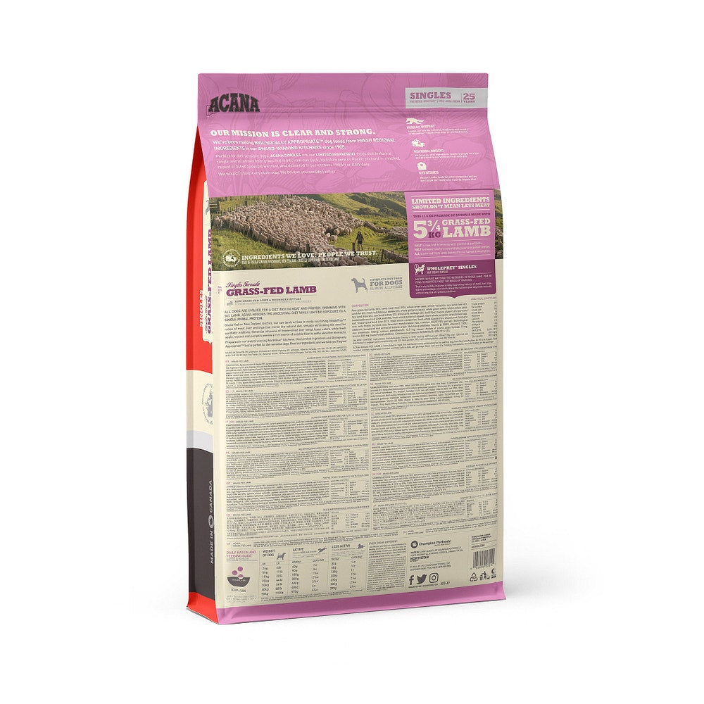 Acana Cane Grass-Fed Singles 25 Crocchette Agnello E Mele Sacco 11,4Kg -5