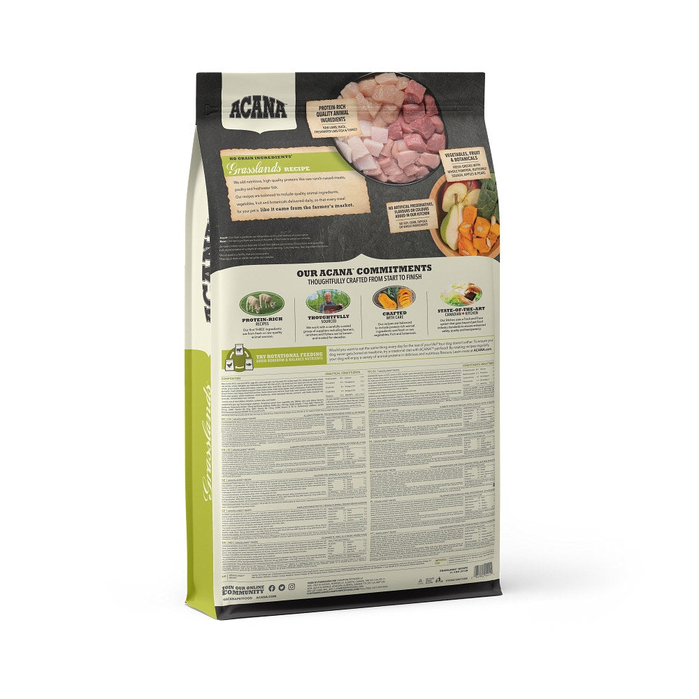 Acana Cane Grasslands Highest Protein Crocchette Agnello e Anatra Sacco 11,4kg-2