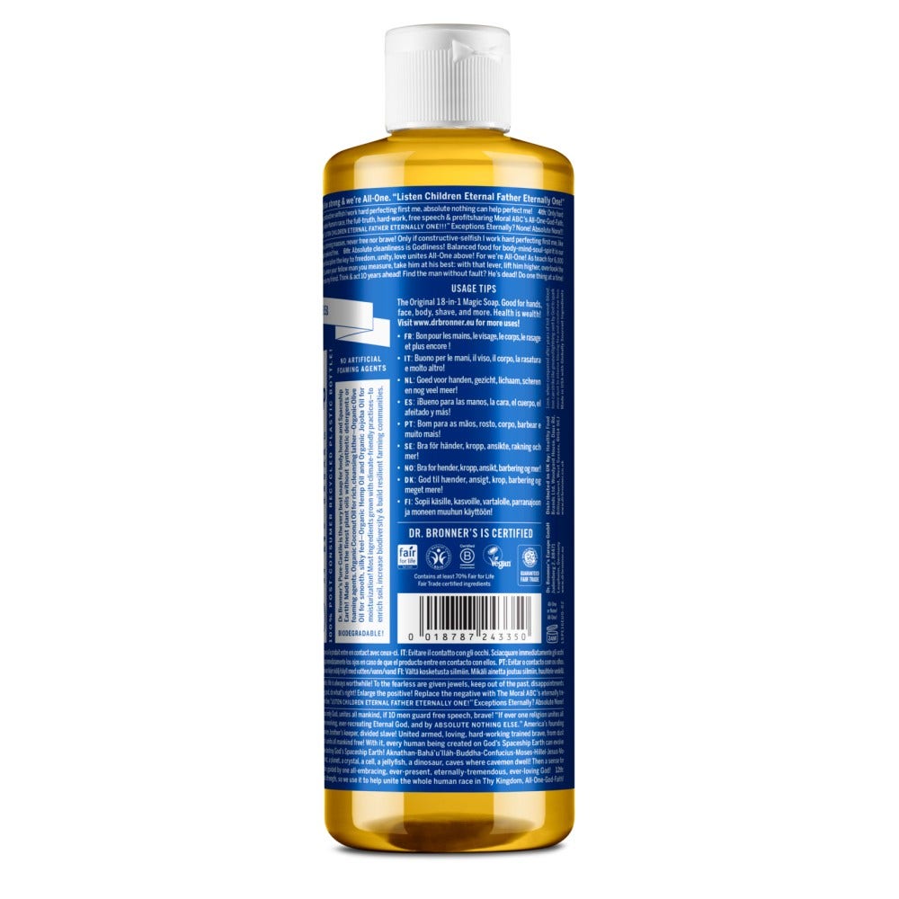 Dr. Bronner's Sapone Liquido Bio 18 in 1 Menta Piperita 475ml-2
