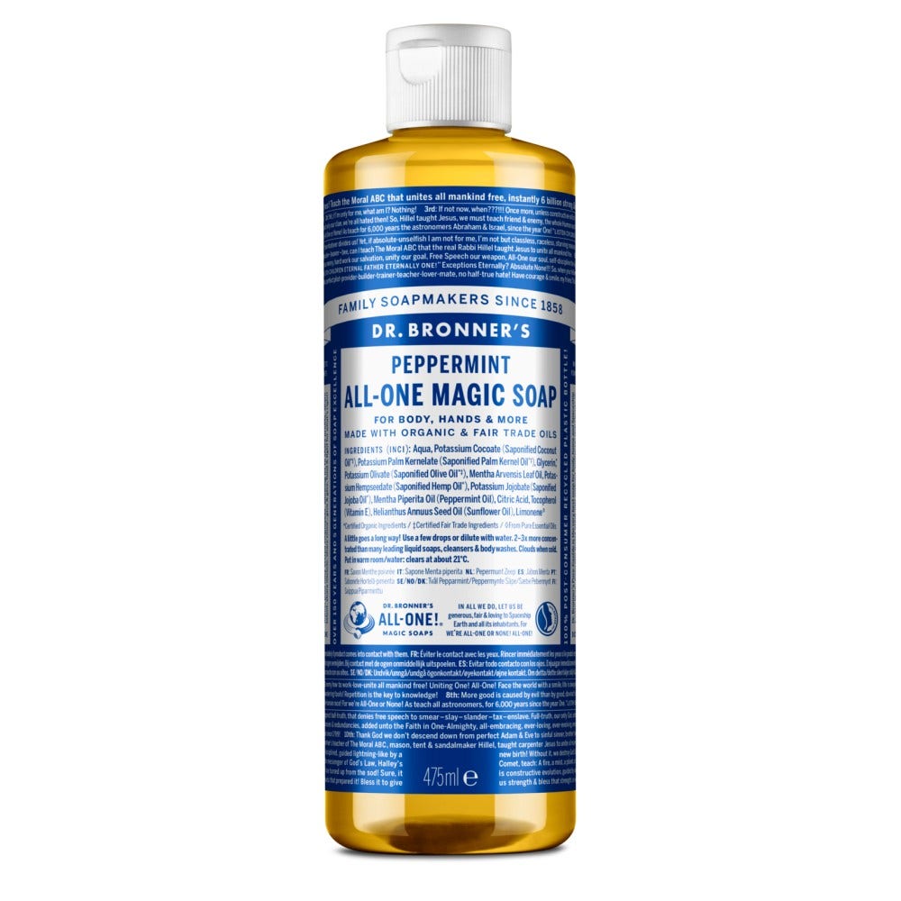 Dr. Bronner's Sapone Liquido Bio 18 in 1 Menta Piperita 475ml-1