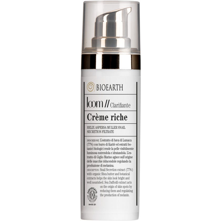Bioearth Loom Crema Chiarificante Viso Ricca Rughe 30ml-2