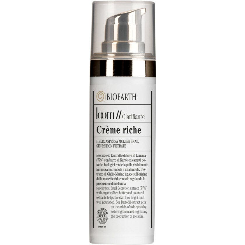 Bioearth Loom Crema Chiarificante Viso Ricca Rughe 30ml-3