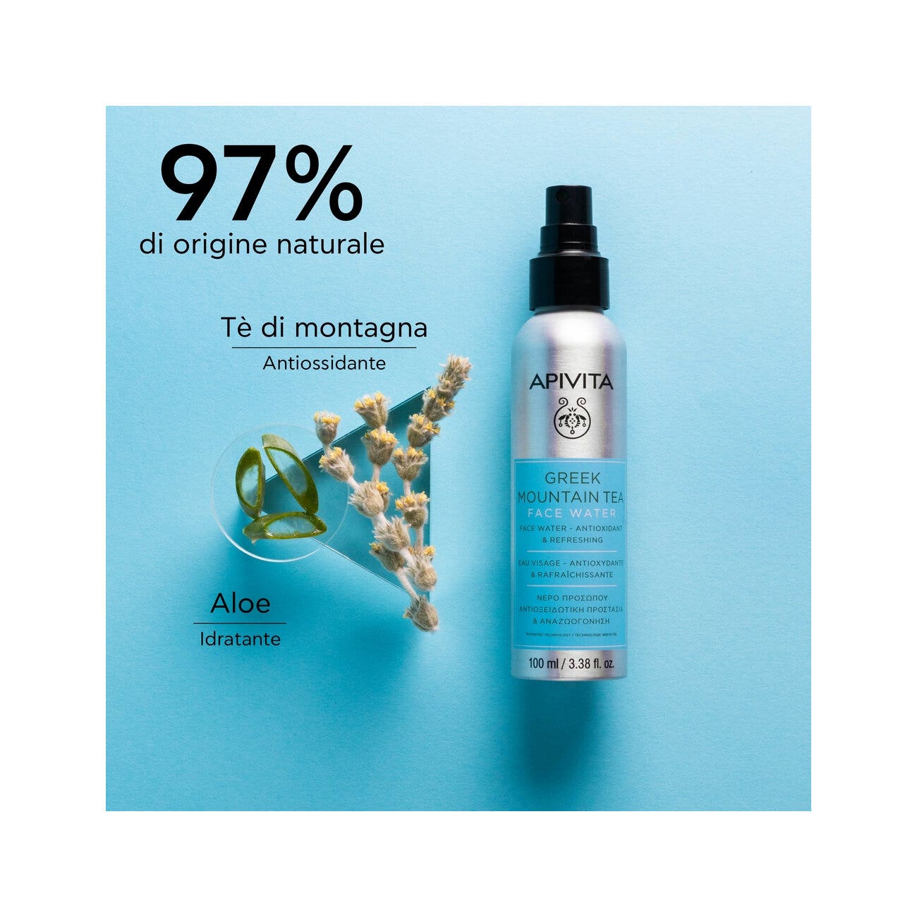 Apivita Acqua Viso Antiossidante Tè Di Montagna 100ml-3