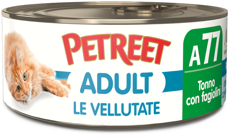 Petreet Vellutate Tonno Con Fagiolini Cibo Umido Gatto Adulto Barattolo 70g-1