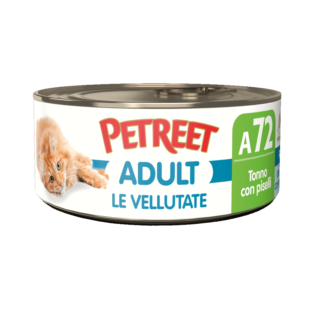 Petreet Adult Le Vellutate Tonno Con Piselli Per Gatti Lattina 70g-1