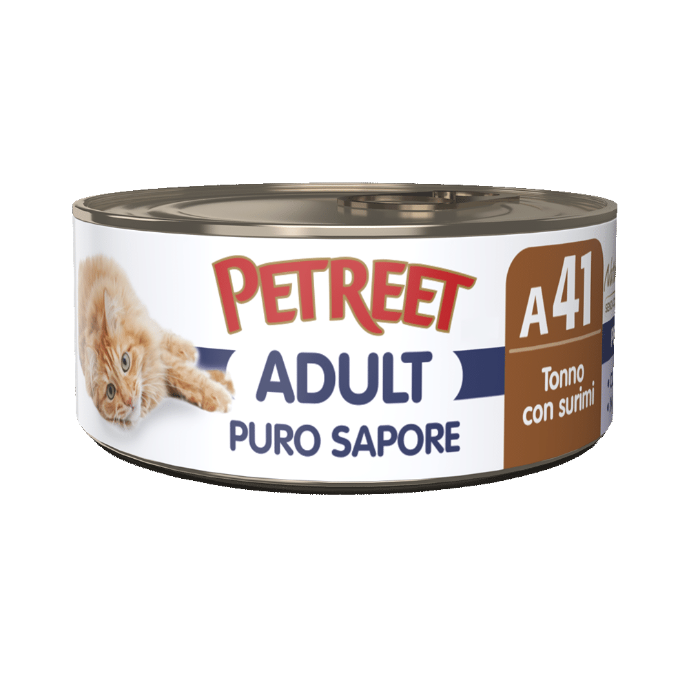 Petreet Adult Puro Sapore Con Surimi Per Gatti Lattina 70g-1