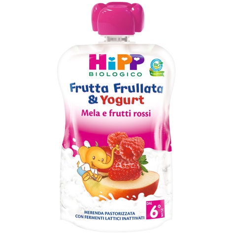 Hipp Bio Frutta Frullata Yogurt Mela Frutti Rossi 90g - 2
