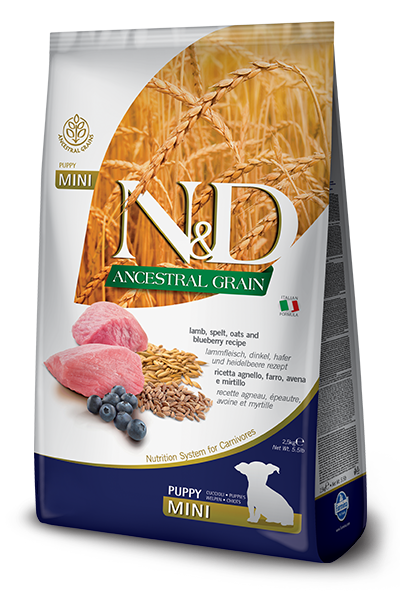 Farmina N&D Ancestral Grain Agnello E Mirtillo Cani Cuccioli Taglia Mini Sacco 7kg-1