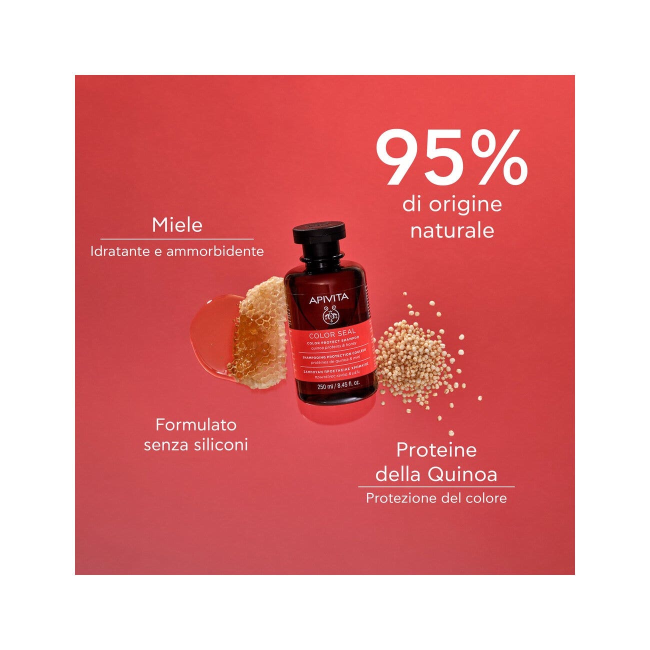 Apivita Shampoo Protezione Colore Girasole/Miele 250ml-3