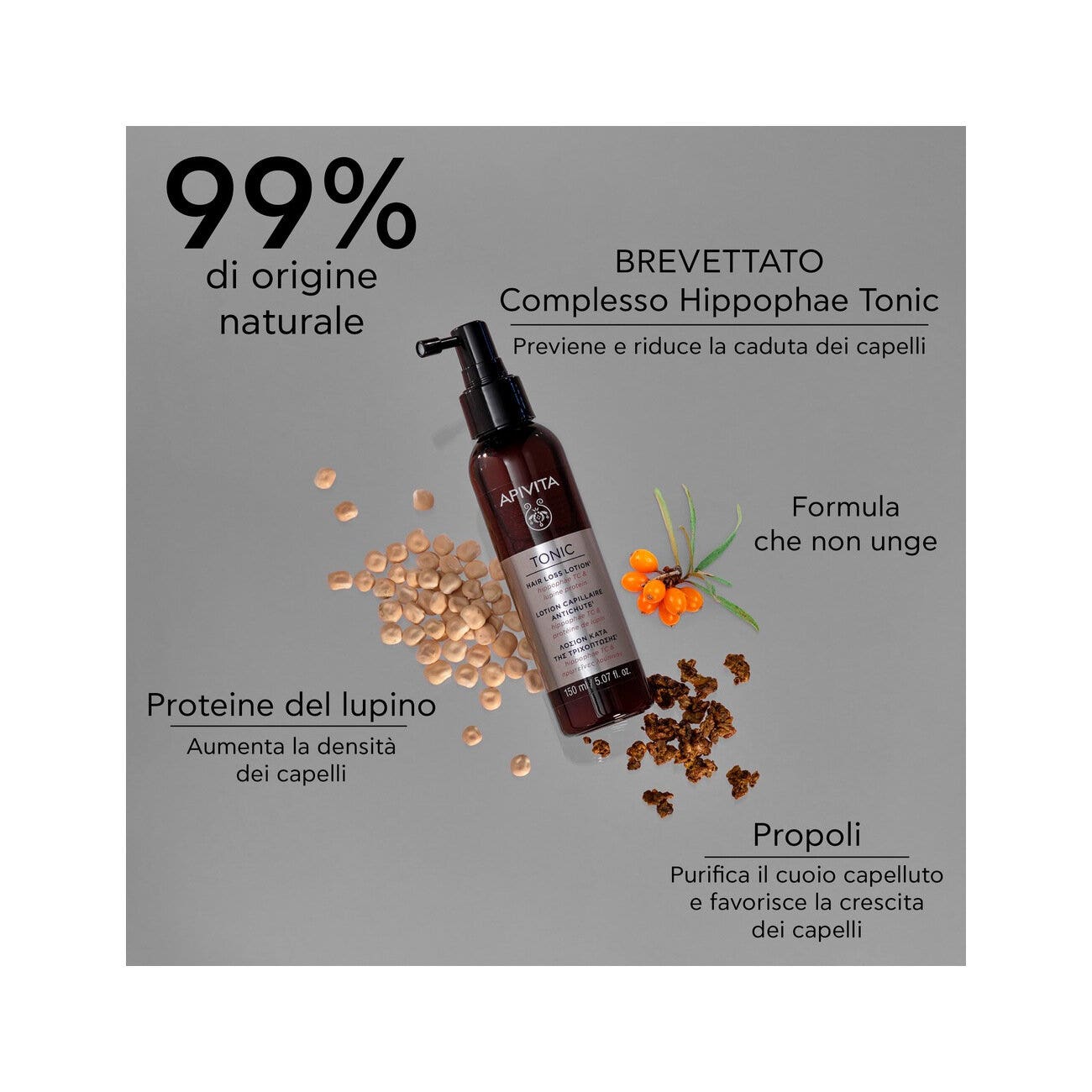Apivita Lozione Anti-Caduta Hippophae TC/Lupine Protein 150ml-3