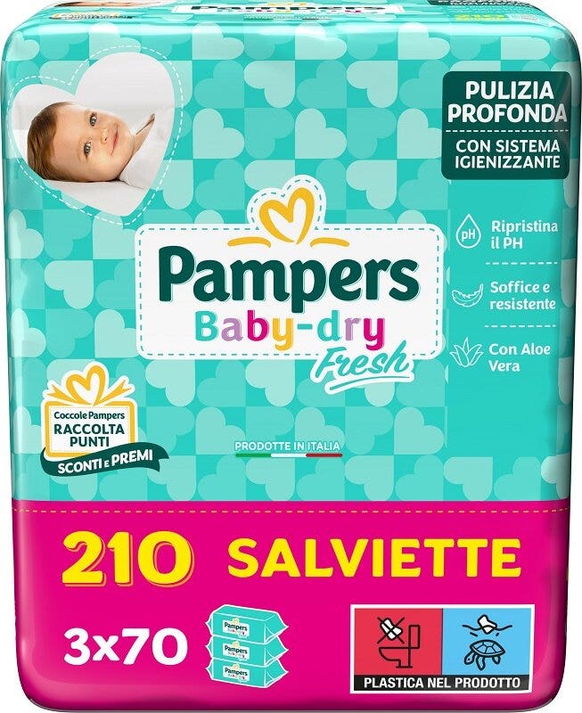 Pampers Baby Dry Fresh Salviettine 210 Pezzi-1