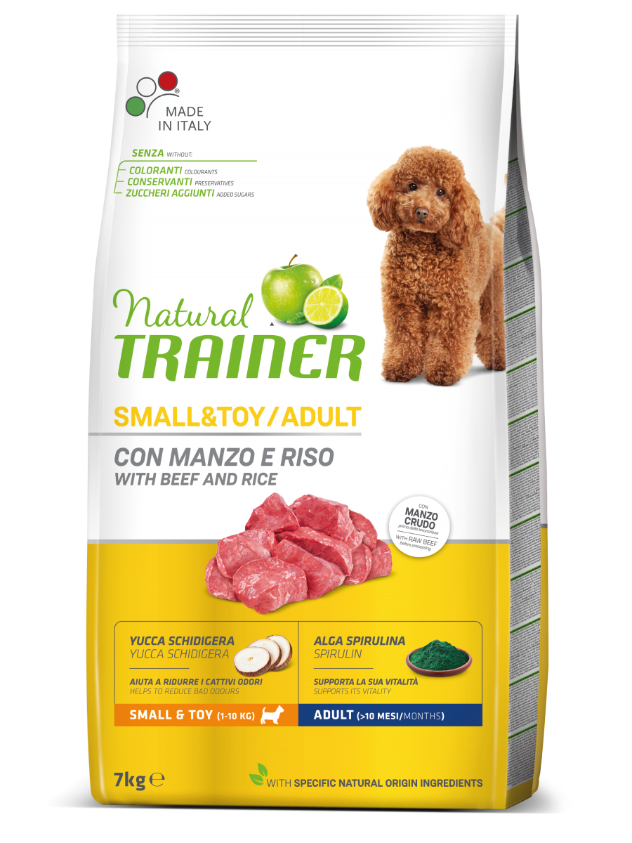 Natural Trainer Crocchette Manzo/Riso Per Cani Adulti Taglia Piccola Sacco 7kg-2