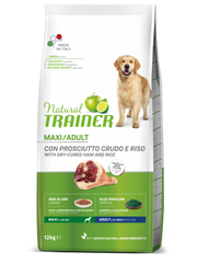 Natural Trainer Crocchette Prosciutto Crudo/Riso Per Cani Adulti Taglia Grande Sacco 12kg-2