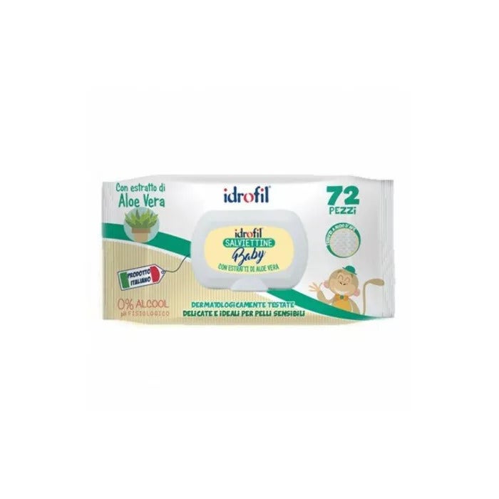 Idrofil Salviette Baby con Estratto di Aloe Vera 72 Pezzi-2