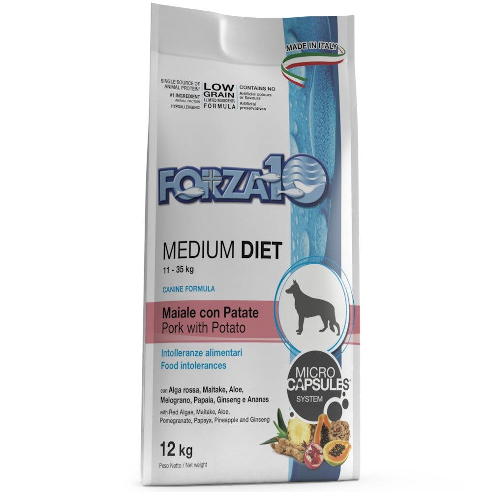 Forza 10 Medium Diet Maiale Con Patate Cibo Secco Per Cani Taglia Media Sacco 12 Kg-3