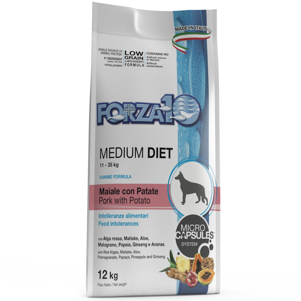 Forza 10 Medium Diet Maiale Con Patate Cibo Secco Per Cani Taglia Media Sacco 12 Kg-2