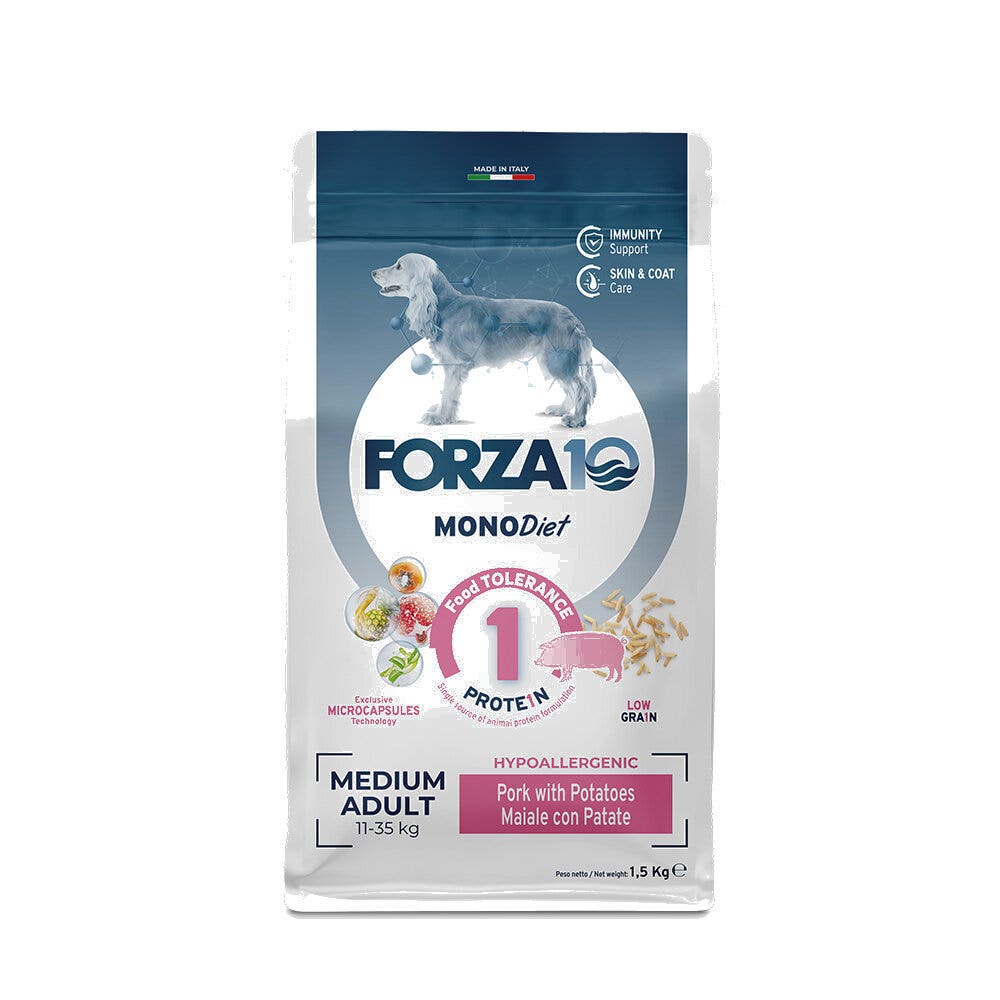 Forza 10 Medium Diet Maiale Con Patate Cibo Secco Per Cani Taglia Media Sacco 12 Kg-1