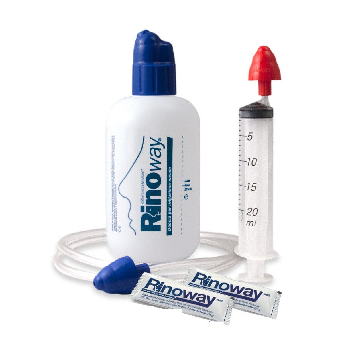 Rinoway Doccia Per Irrigazione Nasale + 15 Sali Ipertonici-1