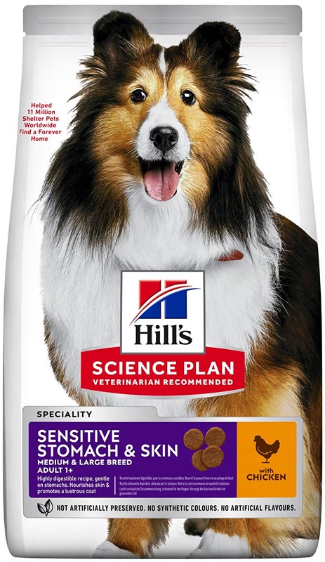 Hill's Science Plan Sensitive Stomach&Skin Medium Adult Cani Pollo 12Kg-1