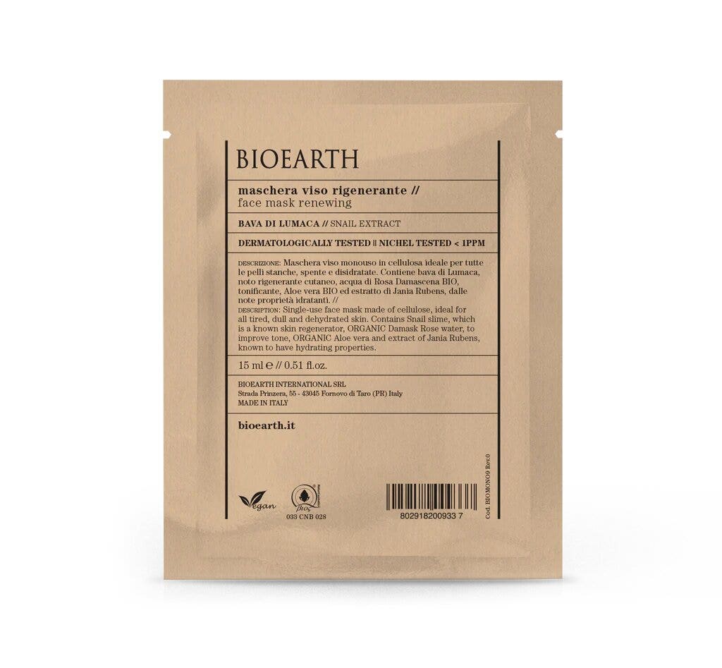 Bioearth Maschera Viso Rigenerante Monouso 15ml-1