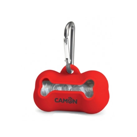 Camon Porta Sacchetti Silicone Rosso Per Cani-2
