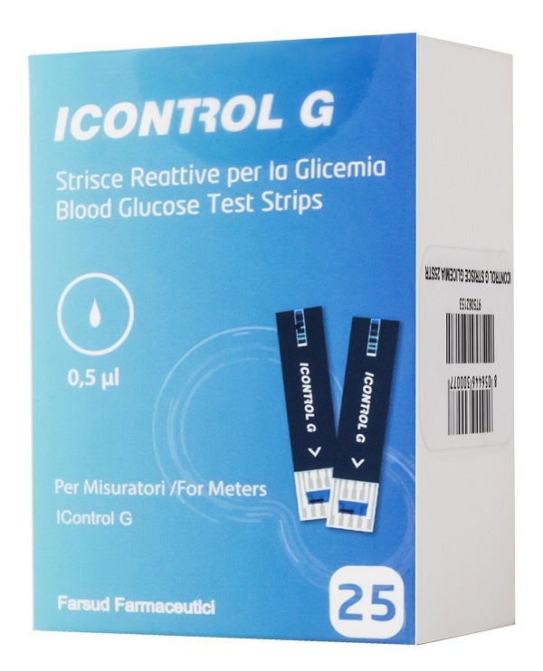 Strisce Misurazione Glicemia Icontrol g 25 Pezzi-0