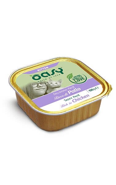 Oasy Delizioso Paté Kitten Ricco Di Pollo 100g-1