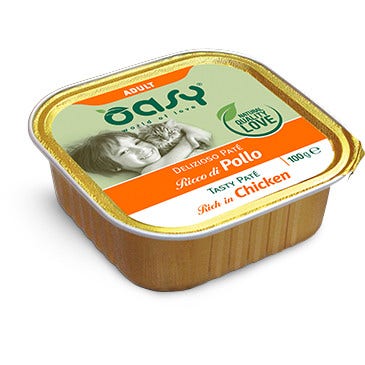 Oasy Wet Delizioso Patè Ricco Di Pollo Cibo Umido Per Gatti Adulti 100g-1