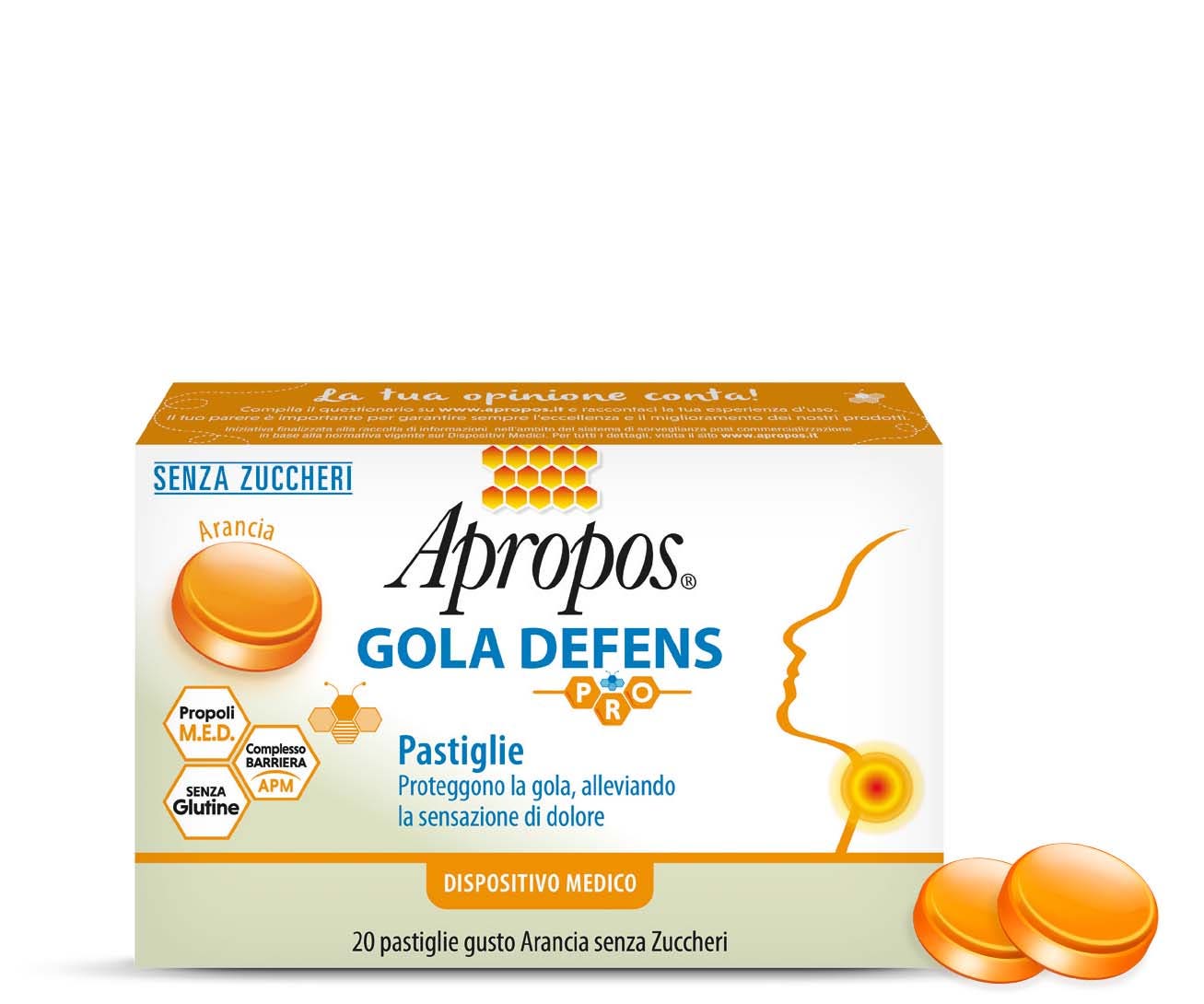 Apropos Gola Defens 20 Pastiglie Arancia Senza Zucchero-3