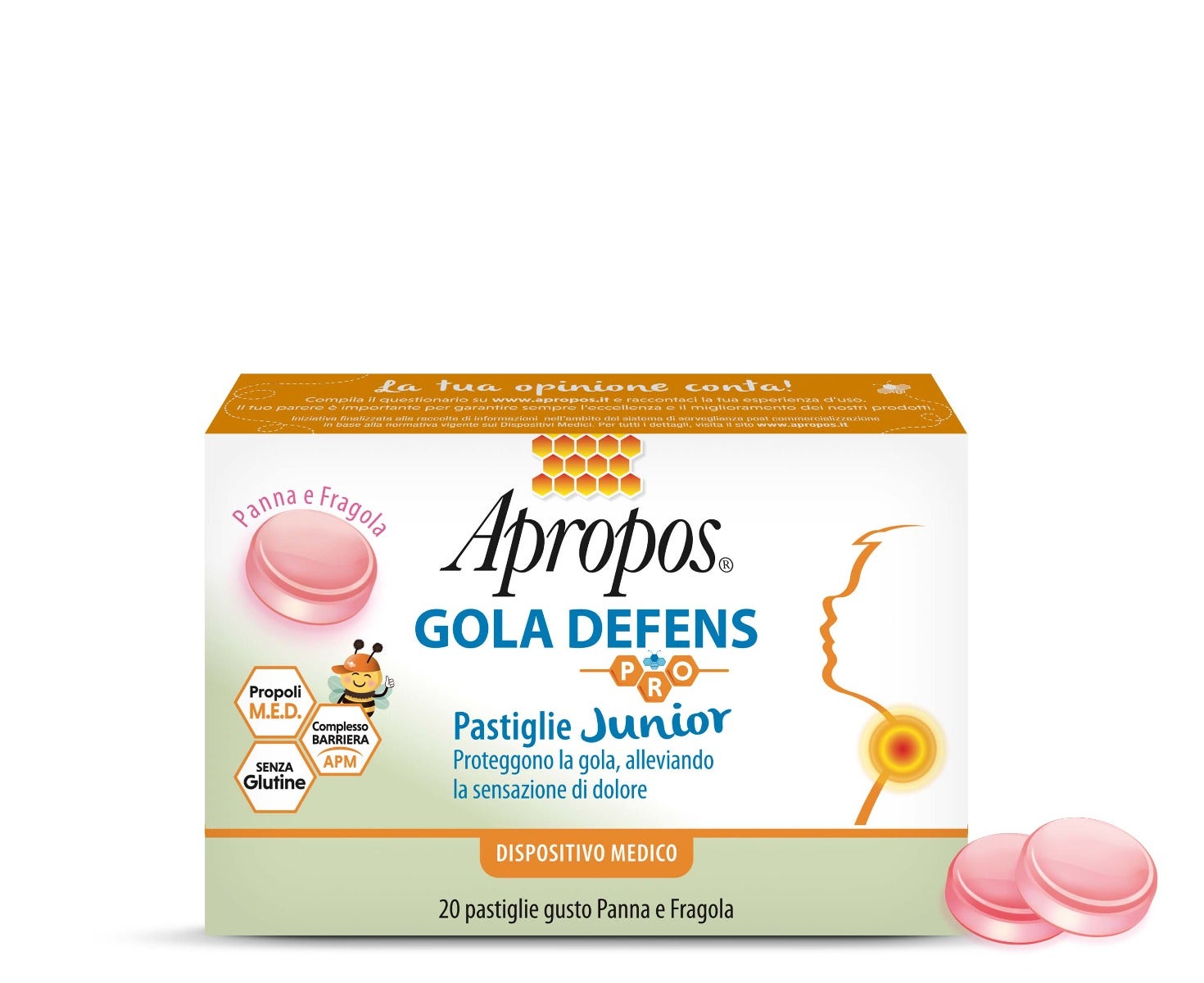Apropos Gola Defence Pro Junior 20 Pastilglie Panna E Fragola-3