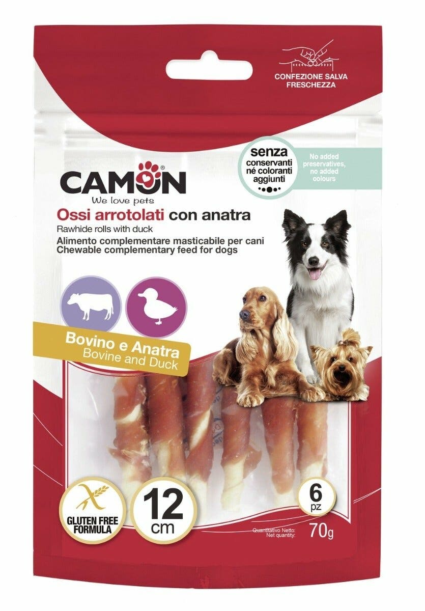 Camon Rolls di Pelle Bovina con Anatra 17cm 140g-3