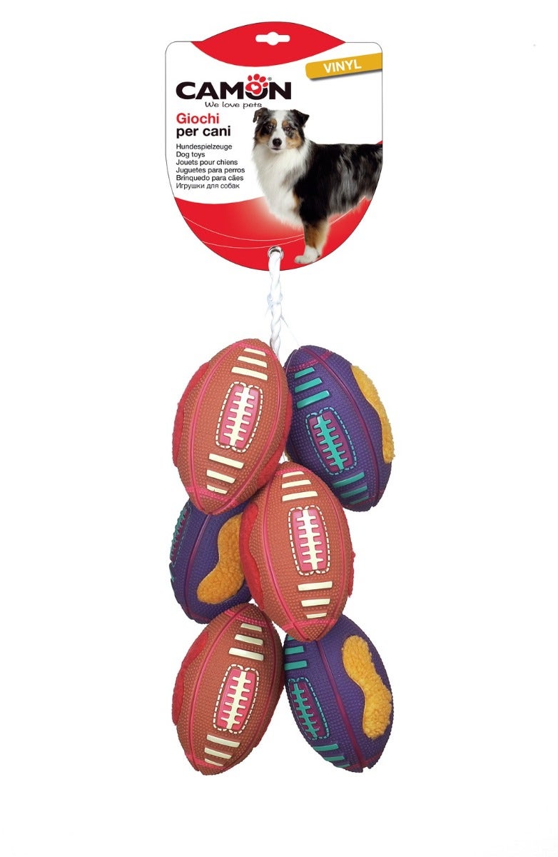 Camon Treccia Palle Rugby In Vinile Per Cani 19cm-1
