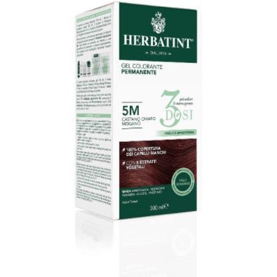 Herbatint Tintura Per Capelli Gel Permanente 5M Castano Chiaro Mogano 3 Dosi 300ml-1