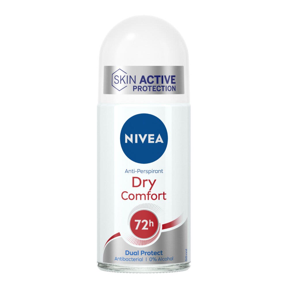 Nivea Dry Comfort Deodorante Roll on 50ml Antitraspirante 72h Con Formula Dual Active-6